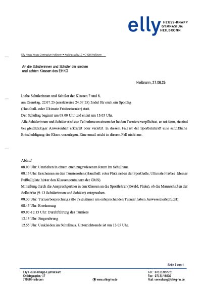 Allgemeine Informationen Spieleturnier