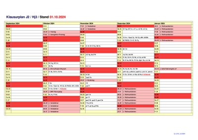 Klausurenplan J2 Hj3
