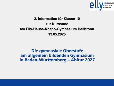 2. Information für Klasse 10 zur Kursstufe